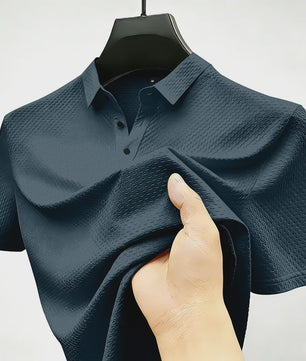 Heren Poloshirt met Wafelstructuur - Korte Mouw, Zachte & Ademende Stof