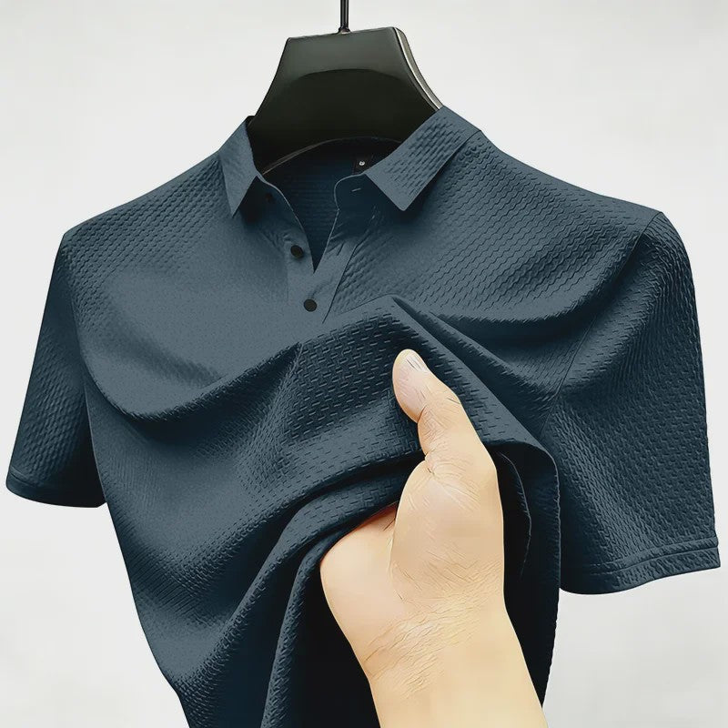 Heren Poloshirt met Wafelstructuur - Korte Mouw, Zachte & Ademende Stof
