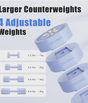 MERACH Verstelbare Dumbbell Set (2 stuks) - 4-in-1 Handgewichten voor Thuis, 1-4 kg per stuk