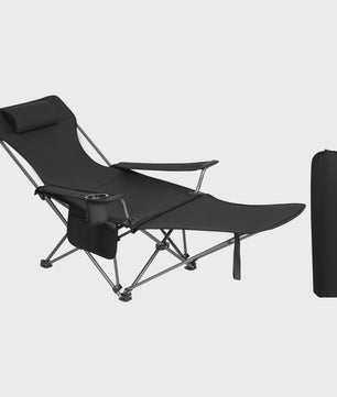 Lichtgewicht Opvouwbare Campingstoel met Afneembare Hoofdsteun en Voetensteun