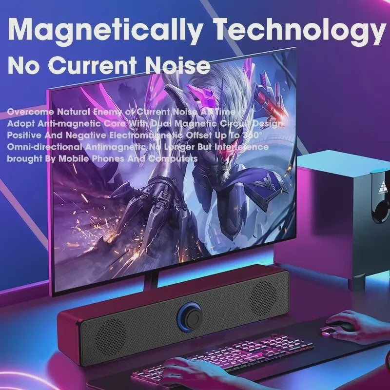 Draadloze Bluetooth Soundbar Speaker voor PC, TV en Laptop - 4D Stereo Geluid