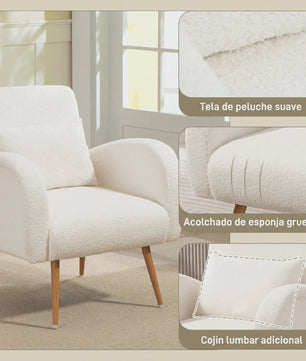 Luxe Teddy Fauteuil met Verwijderbaar Lendekussen - Comfortabel & Stijlvol