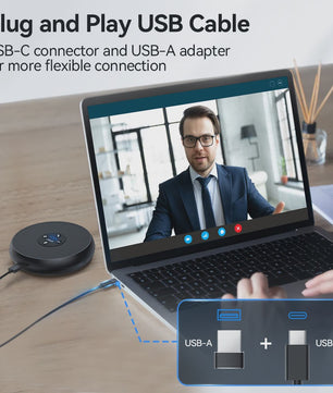 EMEET USB Conferentie Speakerphone met 360° Microfoon voor Online Vergaderingen