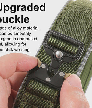 Tactische Hondenhalsband: Verstelbaar Nylon met Controlehandvat & Stevige Gesp