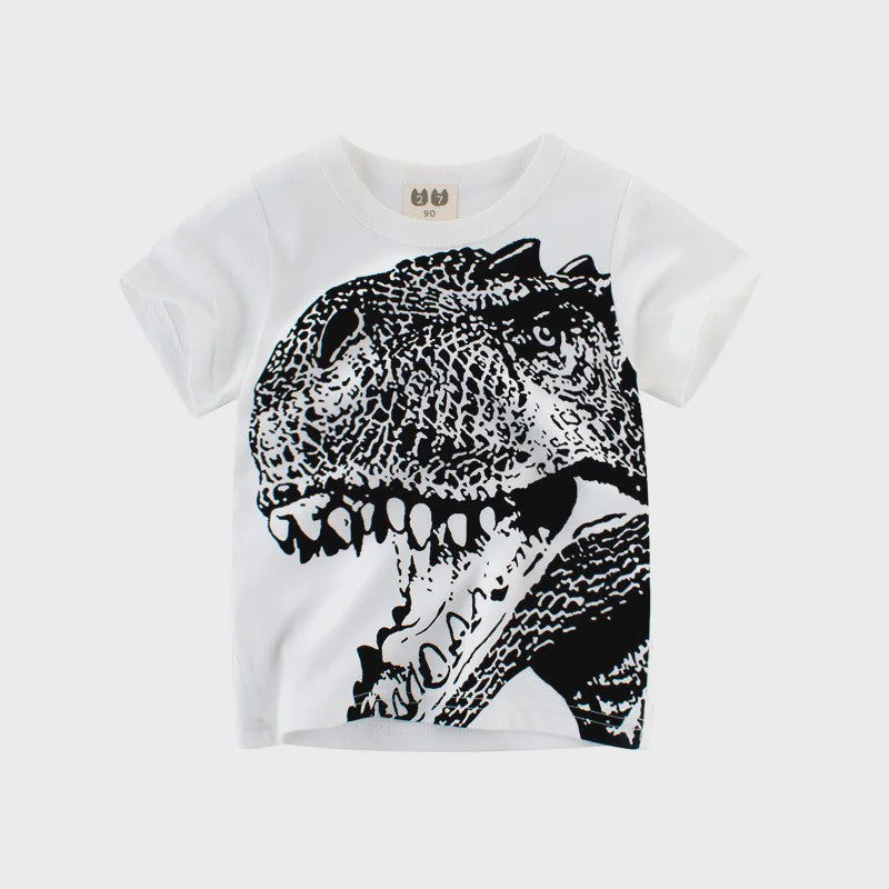 Zomer T-shirts Jongens 2-8 Jaar - Katoen, Korte Mouw met Leuke Prints