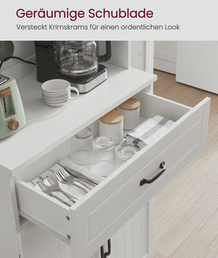 VASAGLE Buffetkast Keuken - Stijlvolle Opbergkast met Verstelbare Planken en Lade