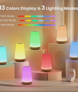 Draagbare Nachtlamp RGB Kleurrijk met Afstandsbediening & Touch Bediening - USB Oplaadbaar