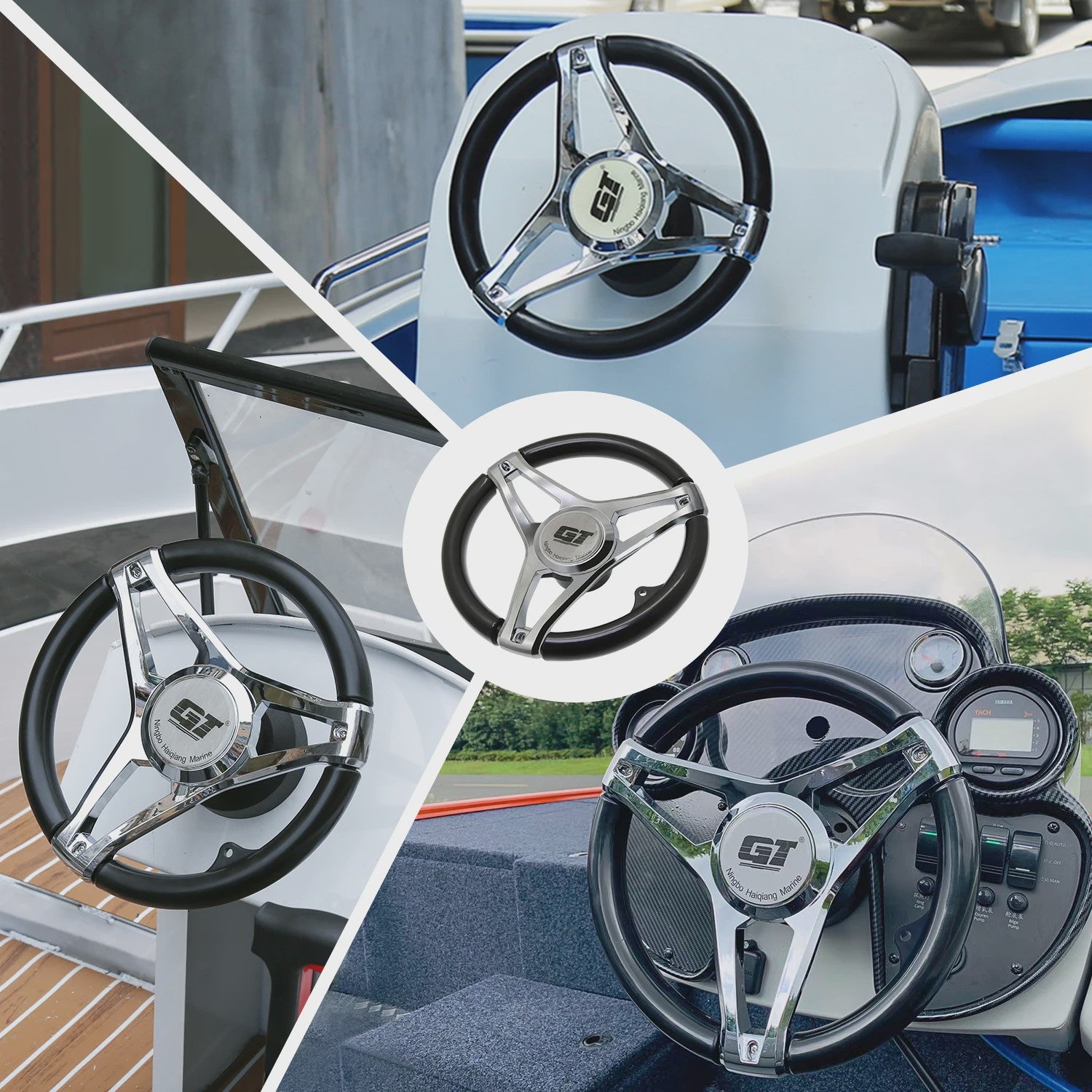 GT Marine Stuurwiel voor Buitenboordmotor - Polyamide & Chroom
