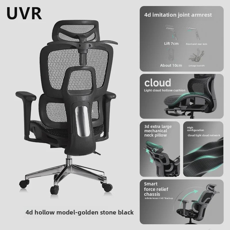 Ergonomische Bureaustoel Mesh - Verstelbaar met Lendesteun & Voetensteun - Comfortabel voor Kantoor & Gaming
