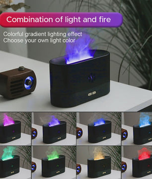 Vlam Effect Aroma Diffuser Luchtbevochtiger met LED Verlichting - Sfeervol & Rustgevend