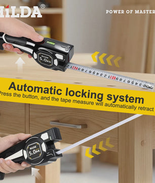 HILDA 2-in-1 Laser Rolbandmaat met Groene Laser & Automatische Vergrendeling - Oplaadbaar