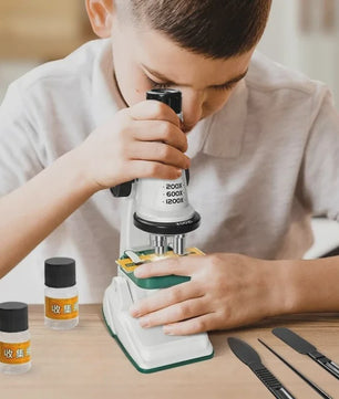 Kinderen Microscoop Set 200x-1200x Vergroting met LED Licht - STEM Educatief Speelgoed