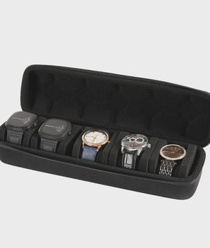 Luxe Horloge Koffer Organizer voor Heren - Draagbare Reis Etui met Anti-Beweging Bescherming