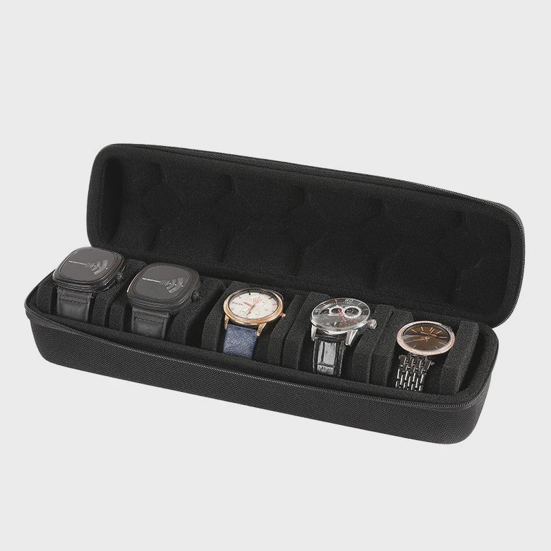 Luxe Horloge Koffer Organizer voor Heren - Draagbare Reis Etui met Anti-Beweging Bescherming