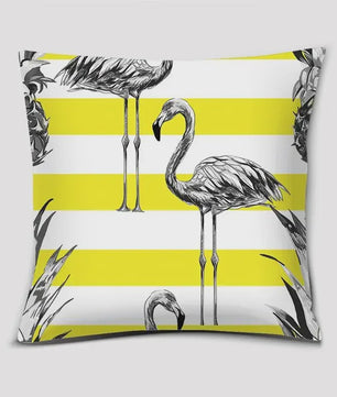 Vrolijke Flamingo Kussenhoes Vierkant - Decoratie voor Bank & Auto