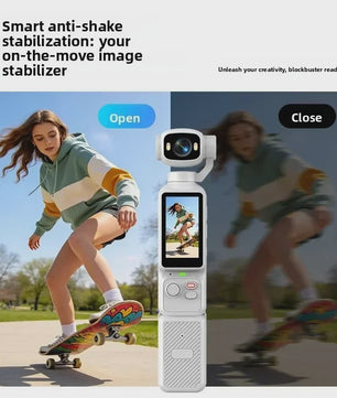 4K Handheld Gimbal Action Camera met 180° Draaibare Lens, Anti-Shake & Fill Light voor Vlogs & Outdoor Sport
