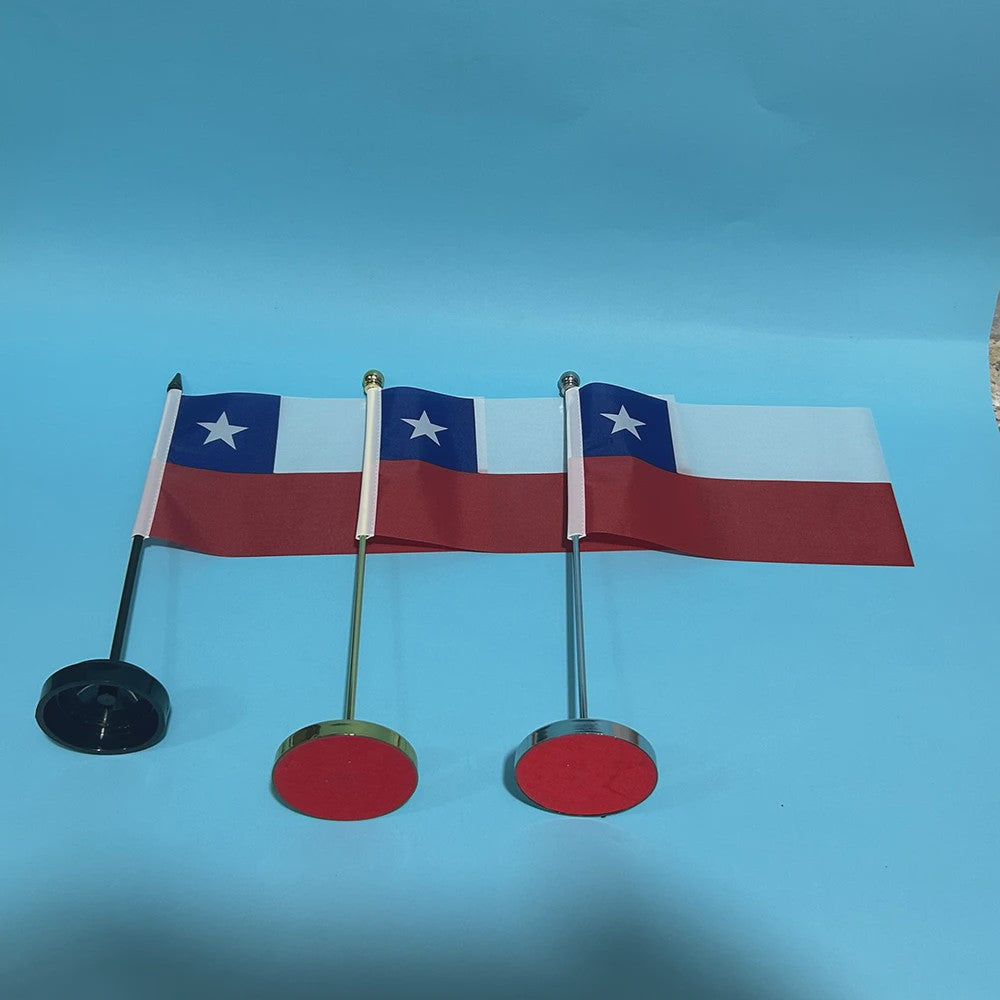 Chile Bureauvlag 14x21cm met Standaard - Officiële Decoratie