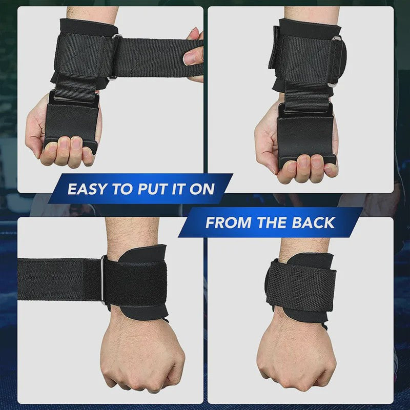 Fitness Grip Hooks met Polsbanden - Verbeter je Kracht en Grip bij Gewichtheffen