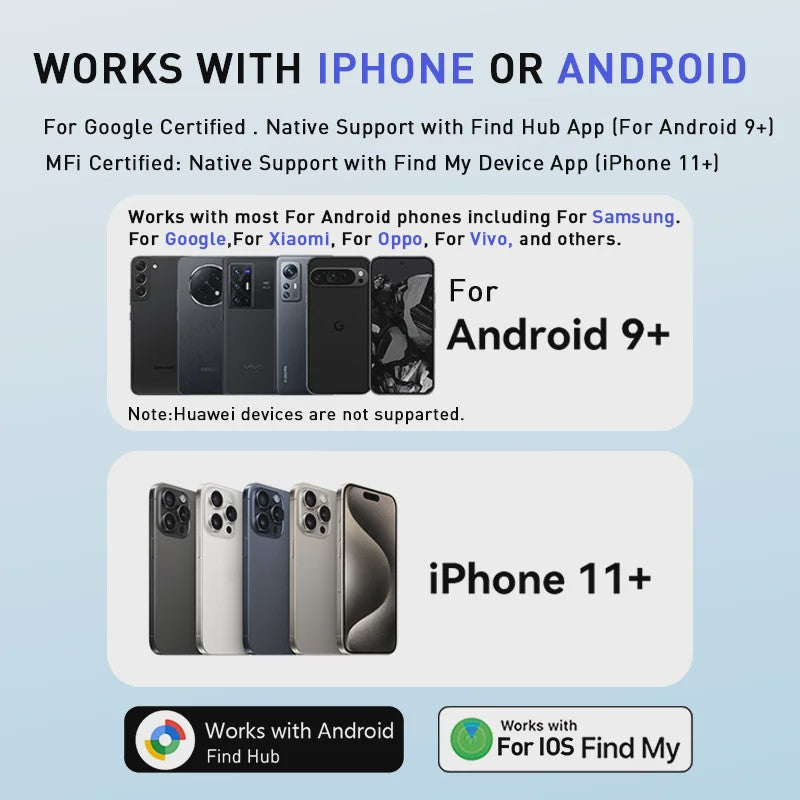 4x Dual Systeem Tracker: Werkt met Apple Find My & Google Find Hub - Slimme Locator