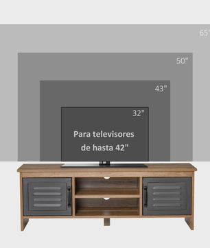Homcom Tv Cabinet for 42" Televisions with 2 Doors and 2 Shelves 109X35X38Cm