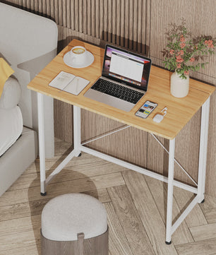 Opvouwbaar Bureau met Wielen en Opbergruimte - 80x45cm - Compact Werkstation