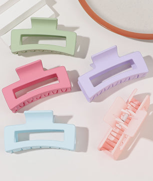 7x Matte Vierkante Haarklemmen voor Dames - Medium Maat, Sterke Grip voor Dik & Dun Haar