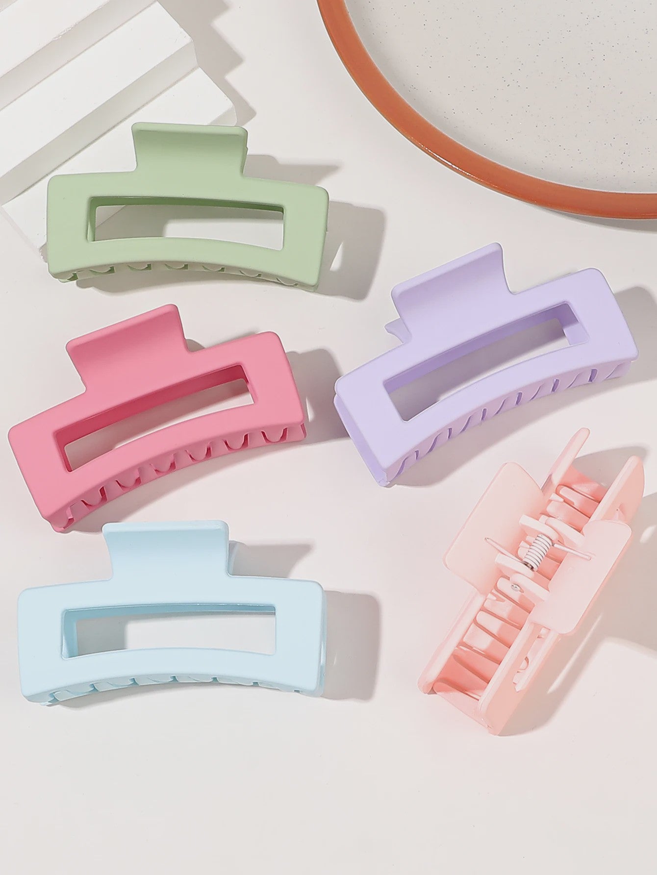 7x Matte Vierkante Haarklemmen voor Dames - Medium Maat, Sterke Grip voor Dik & Dun Haar