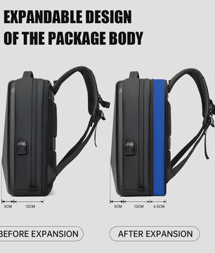 Robuuste Expandeerbare Rugzak met Hard Shell: Ideaal voor Gaming, Zakelijk & Reizen
