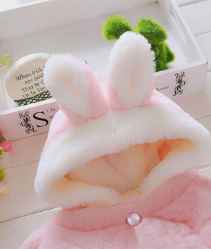 Schattige Baby Meisjes Cape met Konijnenoren - Fleece Jasje voor Herfst/Winter