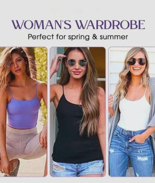 Dames Top met Ingebouwde Beha - Comfortabele Camisole Tanktop met Verstelbare Bandjes