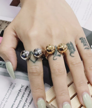 Nieuw Design Geometrische Kralen Ring - Roestvrij Staal Dames Sieraden