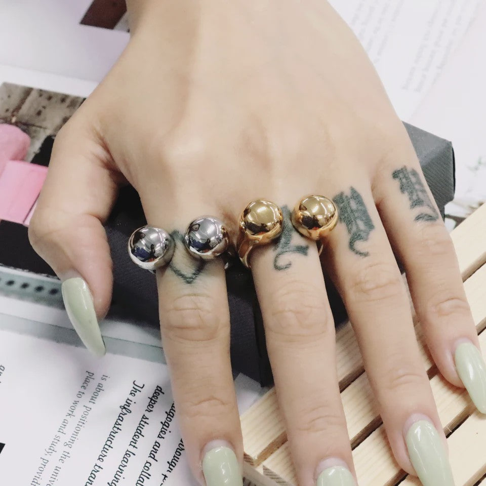 Nieuw Design Geometrische Kralen Ring - Roestvrij Staal Dames Sieraden