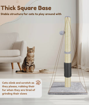 80cm Krabpaal voor Katten met Speelbal en Stabiele Basis
