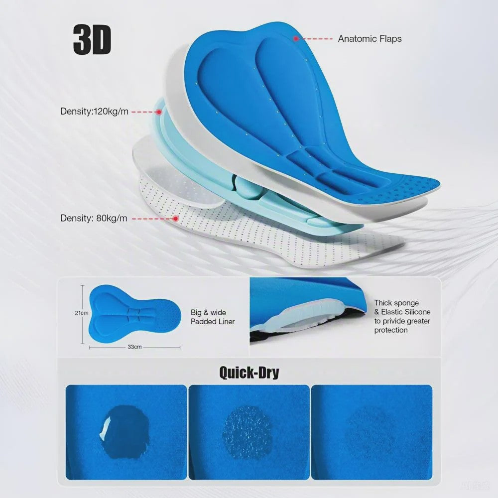 Heren Fietsbroek Performance met 3D Pad - Ademend, Sneldrogend, 3 Zakken