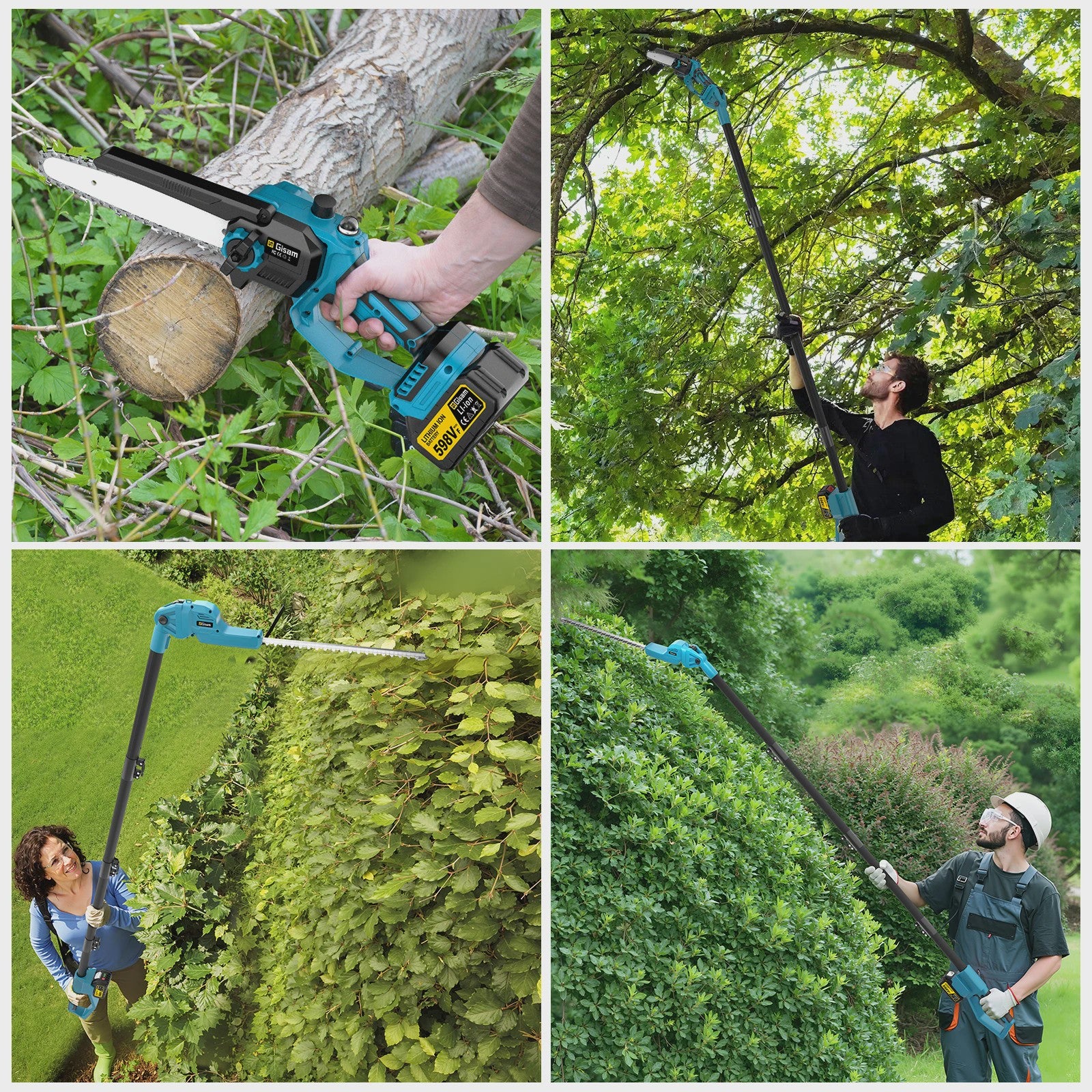 Gisam 2-in-1 Snoei- en Houtzaagmachine - Snoerloos, Borstelloos & Makita 18V Compatibel