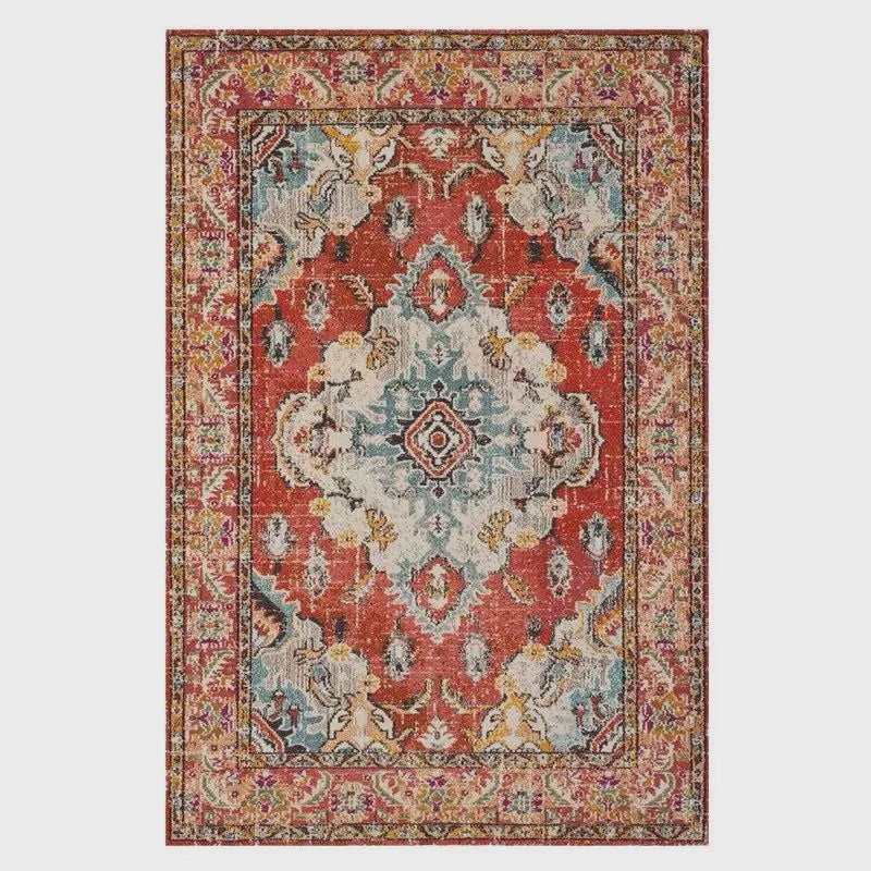 Wasbaar & Opvouwbaar Perzisch Retro Vloerkleed | Zacht Imitatie Kasjmier voor Woonkamer, Slaapkamer & Hal