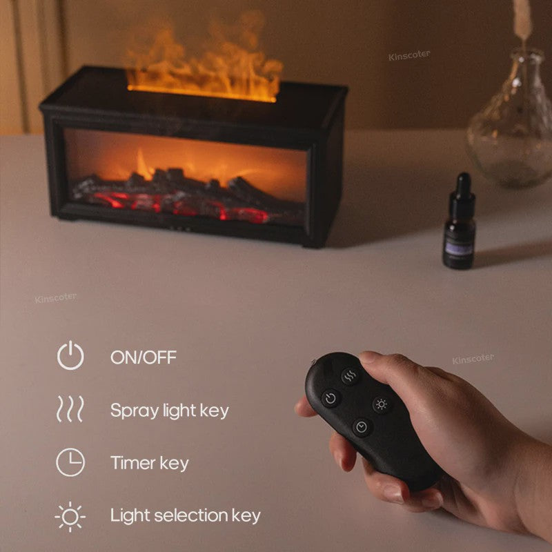 Sfeervolle Vuurhaard Aroma Diffuser met Luchtbevochtiger en Afstandsbediening - Creëer Warmte en Geur