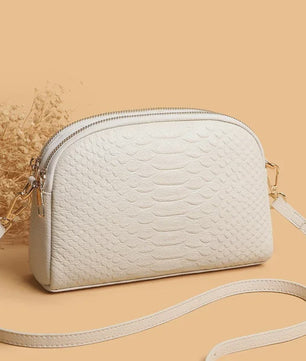 Luxe Dames Schoudertas Crossbody Tas met Crocoprint van Echt Leer