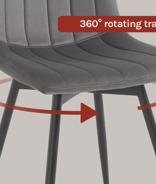 Set van 4 Fluwelen Eetkamerstoelen - 360° Draaibaar & Ergonomisch Ontwerp