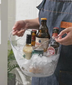 Grote Transparante IJsemmer met Handvat - Perfect voor Wijn, Champagne & Bier