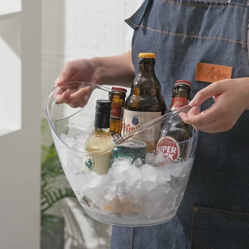 Grote Transparante IJsemmer met Handvat - Perfect voor Wijn, Champagne & Bier