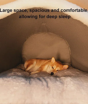 Warm Hondenhuis met Afneembaar Bed - Zacht & Antislip Slaapnest voor Hond of Kat