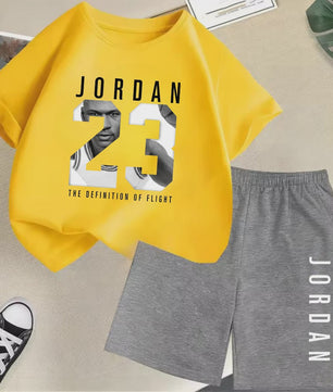 Kinder T-shirt en Short Set - Zomer Sportieve Mode met Grafische Print