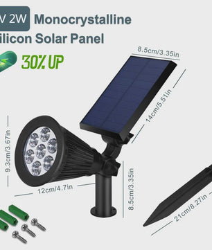 Waterdichte Solar Spotlight met 7 LED's - Tuinverlichting op Zonne-energie