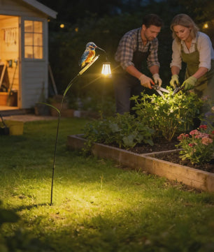 Zonne-energie IJsvogel Tuinlamp met Lantaarn - Waterdicht & Decoratief