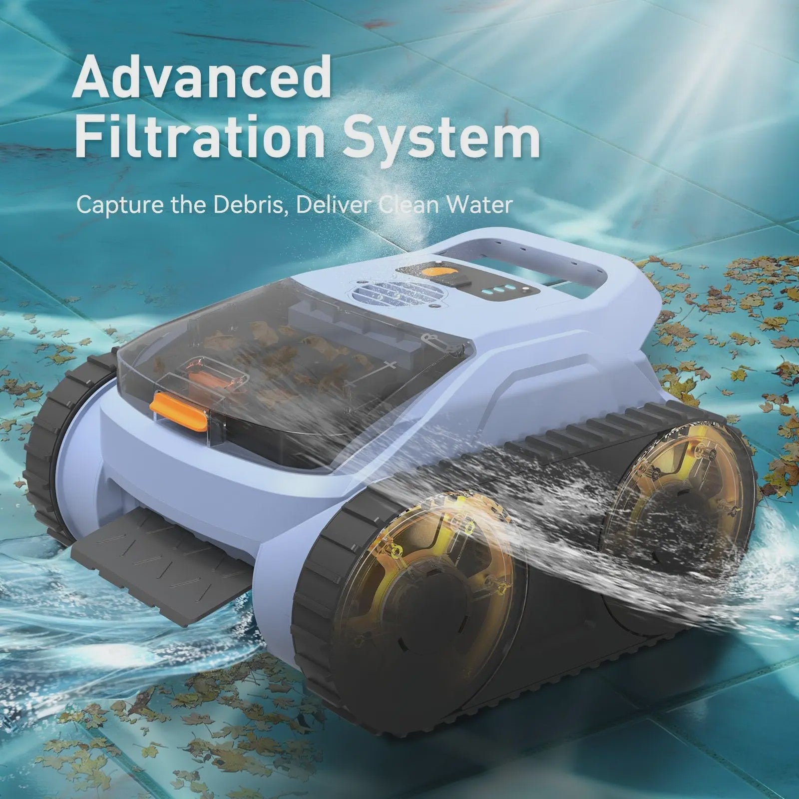 Seauto SAT 20/20PRO Draadloze Zwembad Reinigingsrobot met Sonar Navigatie & Wandklimfunctie