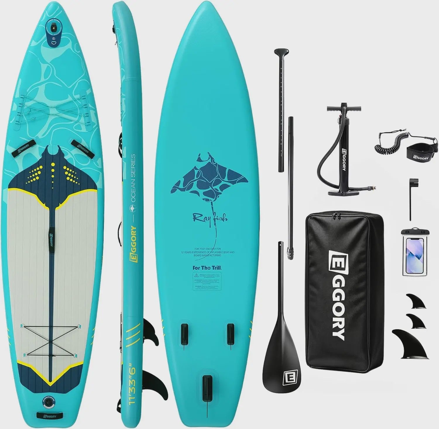 Opblaasbaar Stand Up Paddle Board (SUP) 10'11'' - 33'' Breed - 180kg Capaciteit - Complete Set voor Beginners