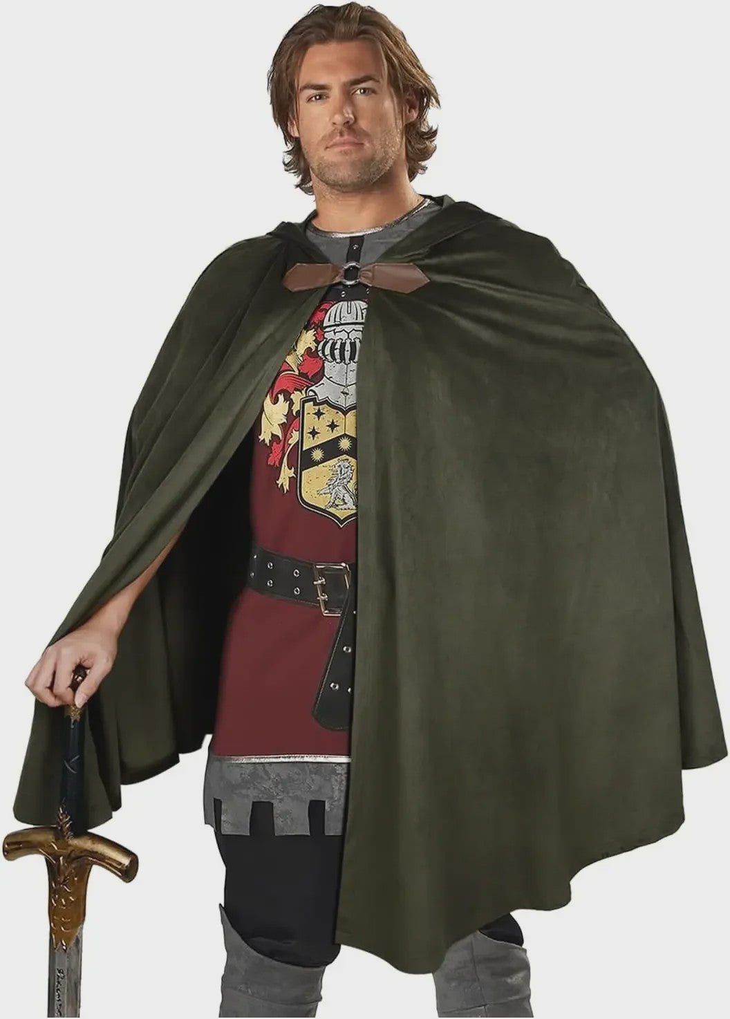 Middeleeuwse Fluwelen Kapmantel - Renaissance Cape met Capuchon voor Halloween en Cosplay