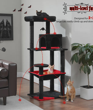 Grote Kattenboom met 5 Niveaus, Hangmat en Krabpalen voor Grote Katten