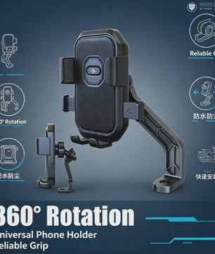 Universele Motor Telefoonhouder met Automatisch Sluitingssysteem - 360° Verstelbaar voor Fiets, Scooter & E-Bike